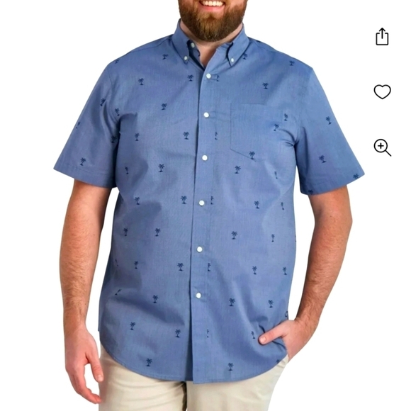 Chaps Men's Button-Down Palm Tree Print Shirt Size Medium - Picture 1 of 7
